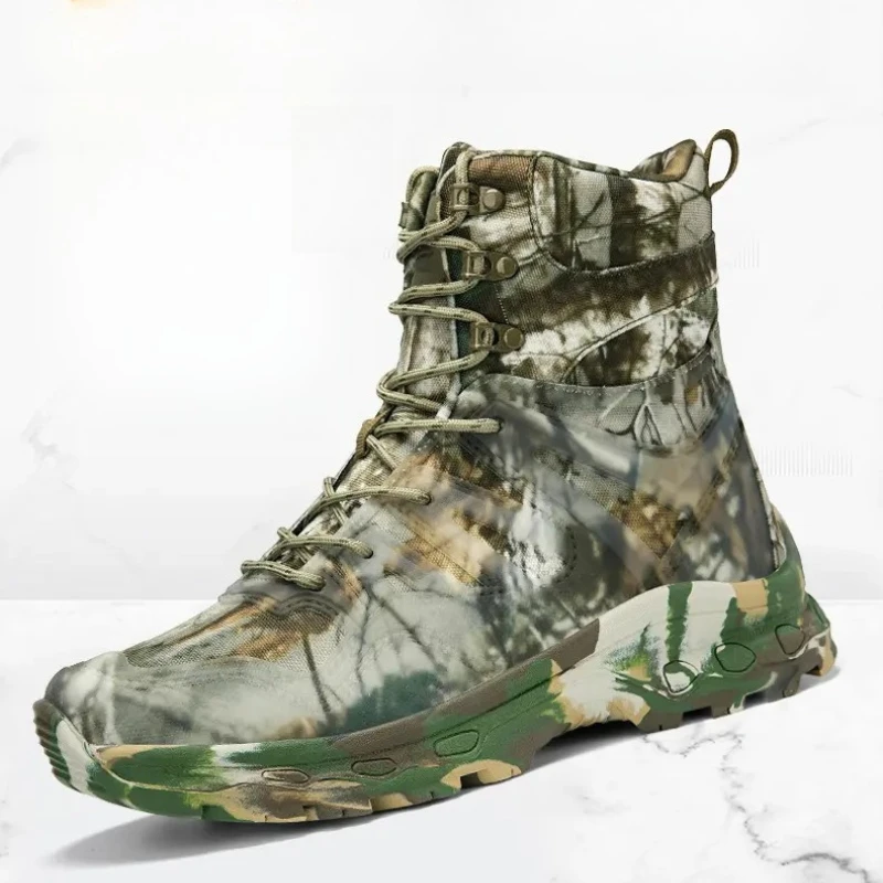 

Outdoor High top Tactical Boots Men's Non slip Wear resistant Combat Mountaineering Boots Sports Travel Shoes Daily Commuting