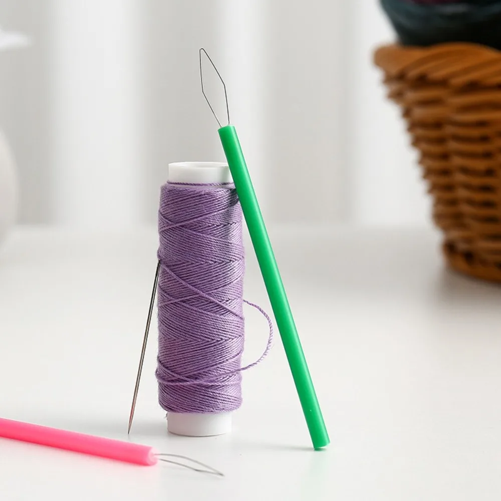 10Pcs Needlework Threading Needle Threaders Embroidery Cross Stitch Sewing Accessories Large Hole Beaded Accessories Long Handle