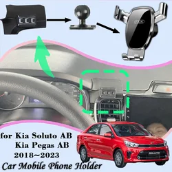 Car Mobile Cell Stand for Kia Soluto Pegas AB 2018~2023 Air Vent Cellphone Bracket GPS Gravity Car Mount Holder Auto Accessories