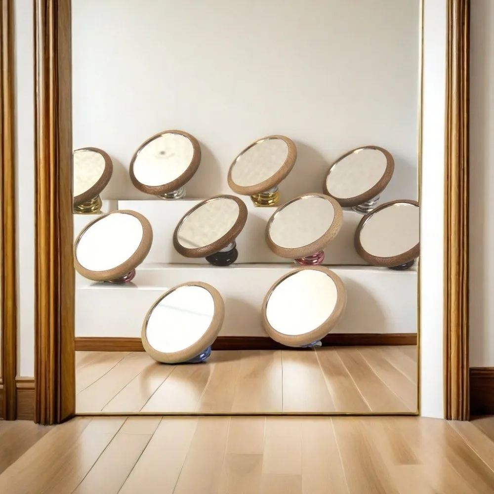 Magnetic Monitoring Coffee Reflective Mirror Reflective Mirror Wooden Base Espresso Mirror Coffee Machine Accessories