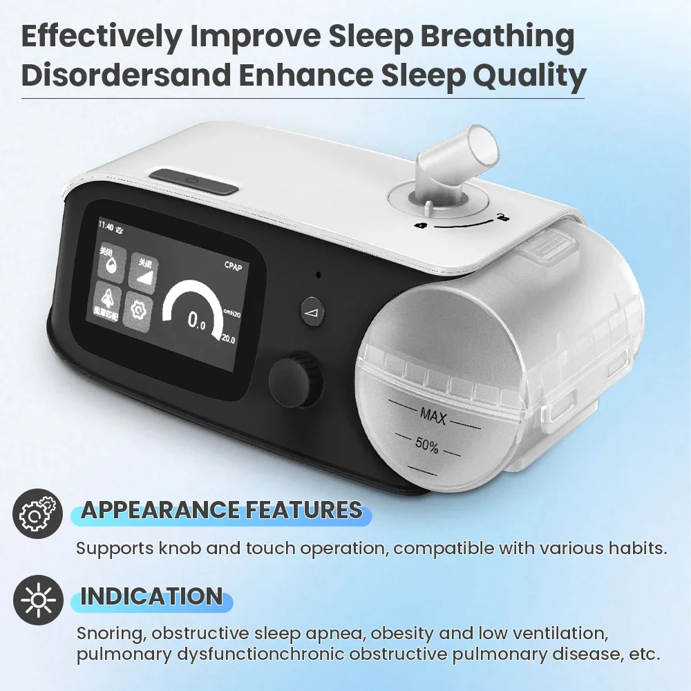 Portable Auto CPAP Machine for Home Use Electric Sleep Apnea Breathing Monitor APAP Ventilator for Better Sleeping - Image 5