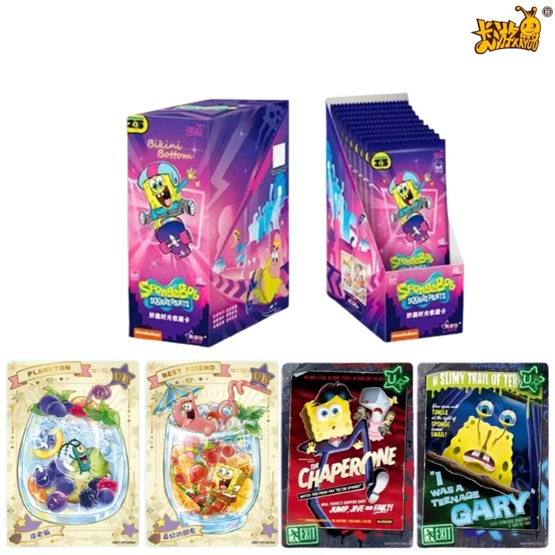 

KAYOU SpongeBob SquarePants Fun Time Series Trading Cards Squidward Mr.Krabs Plankton Character Cards Collectible Box Set