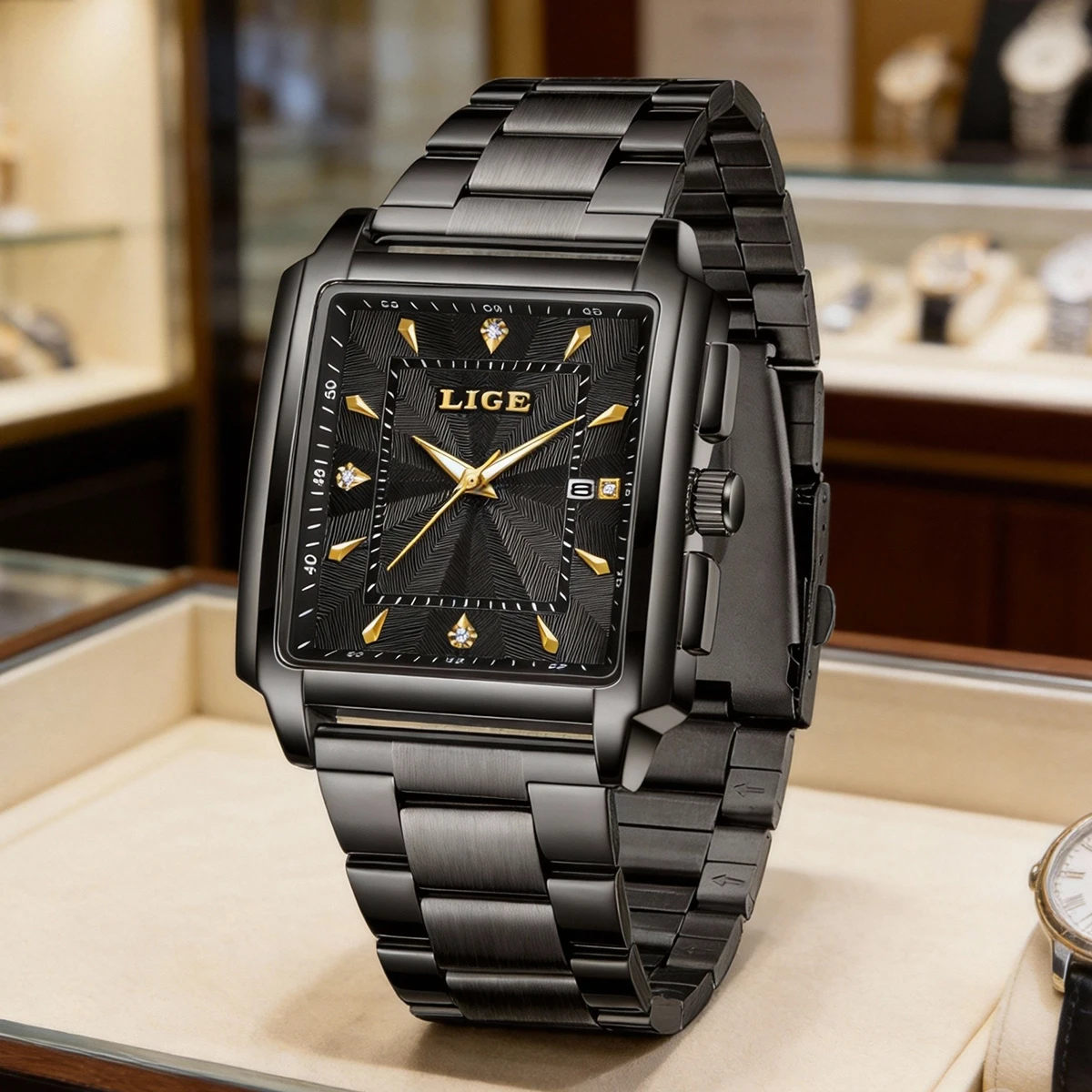 

Мужские наручные часы LIGE класса люкс, водонепроницаемые, светящиеся, из нержавеющей стали, с хронографом, датой, кварцевые, для бизнеса