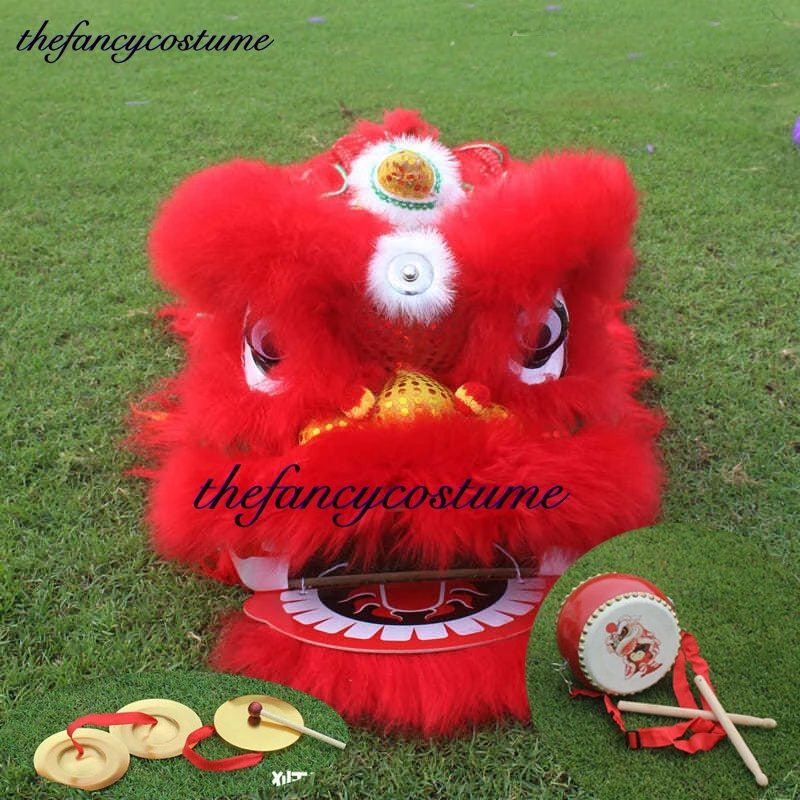 

Royal 14 inch 5-12 age Kid Lion Dance Gong Drum Mascot Fancy Costume Cartoon wzplzj Props Play Parade Outfit Sport Carnival