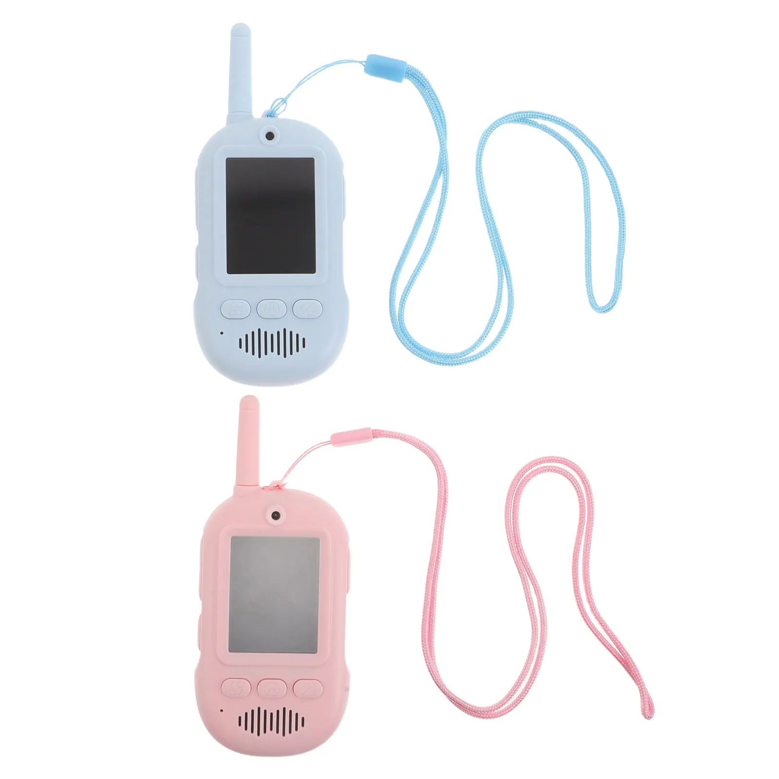 

2Pcs Kids Walkie Talkies Cartoon Design Rechargeable Wireless Intercom System Long Range for Outdoor Camping Hiking