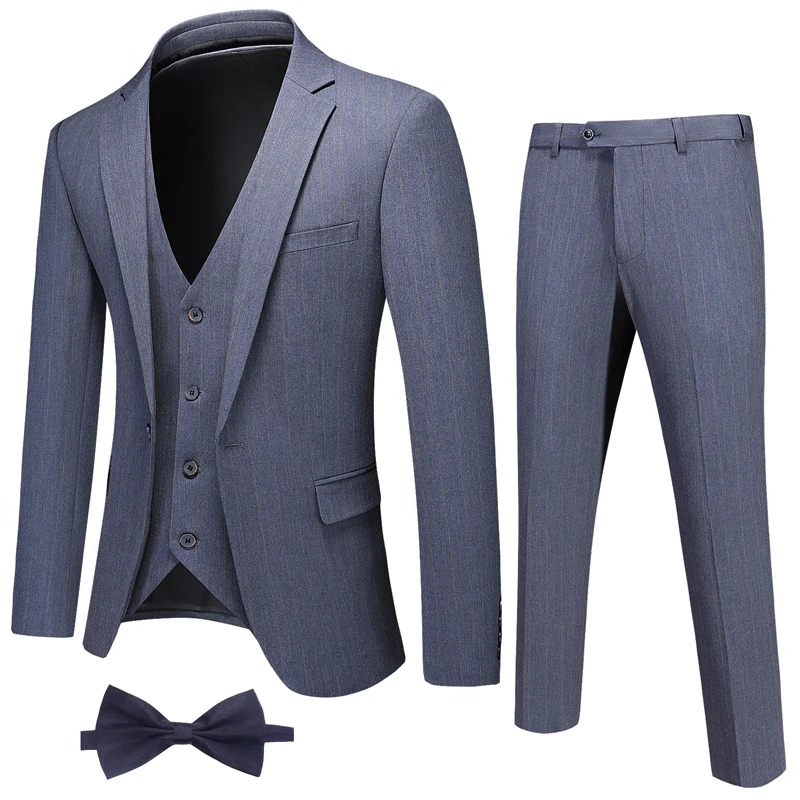 

(Jacket+Vet+Pants) New Formal Dress Groom Man Suit Exquisite Weeding Office Set Thin Blazer Male Suits Blazer Slim 3 piece S-4XL