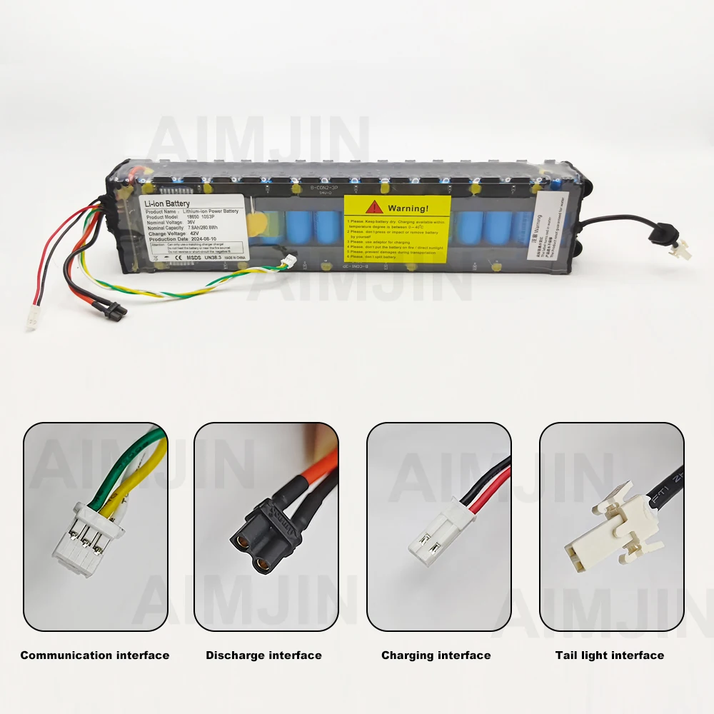샤오미 M365 전기 스쿠터용 배터리 팩, 18650 NE1003-H 셀 통신 인터페이스, 방전 후미등, 10S3P, 7800mAh, 36V