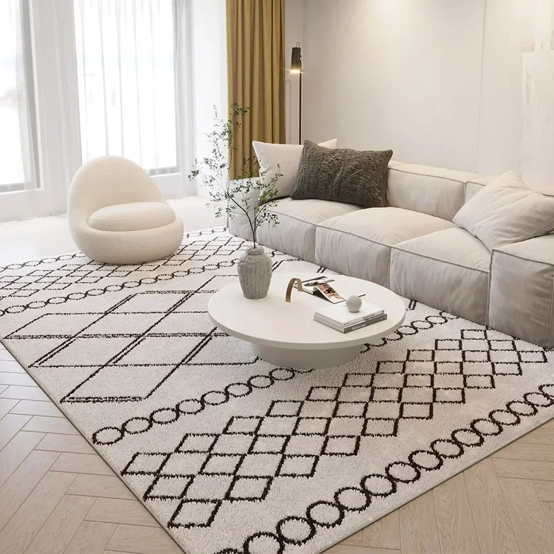 Minimalist Living Room Carpet in Modern Style, Bedroom Decoration, Non Slip, Easy To Care for, Large Area, Washable  Alfombra