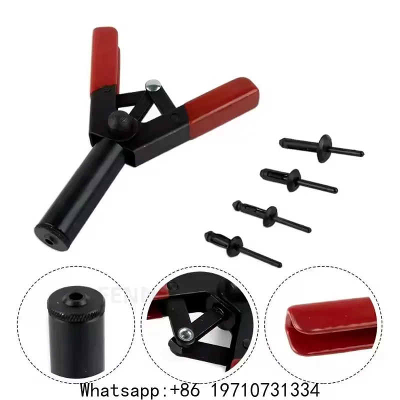Plastic Rivet Gun Set Multifunctional Poly Rivet Gun Quick Set For Fastening Door Panels & Automotive Trim 40 Pieces POM Rivets