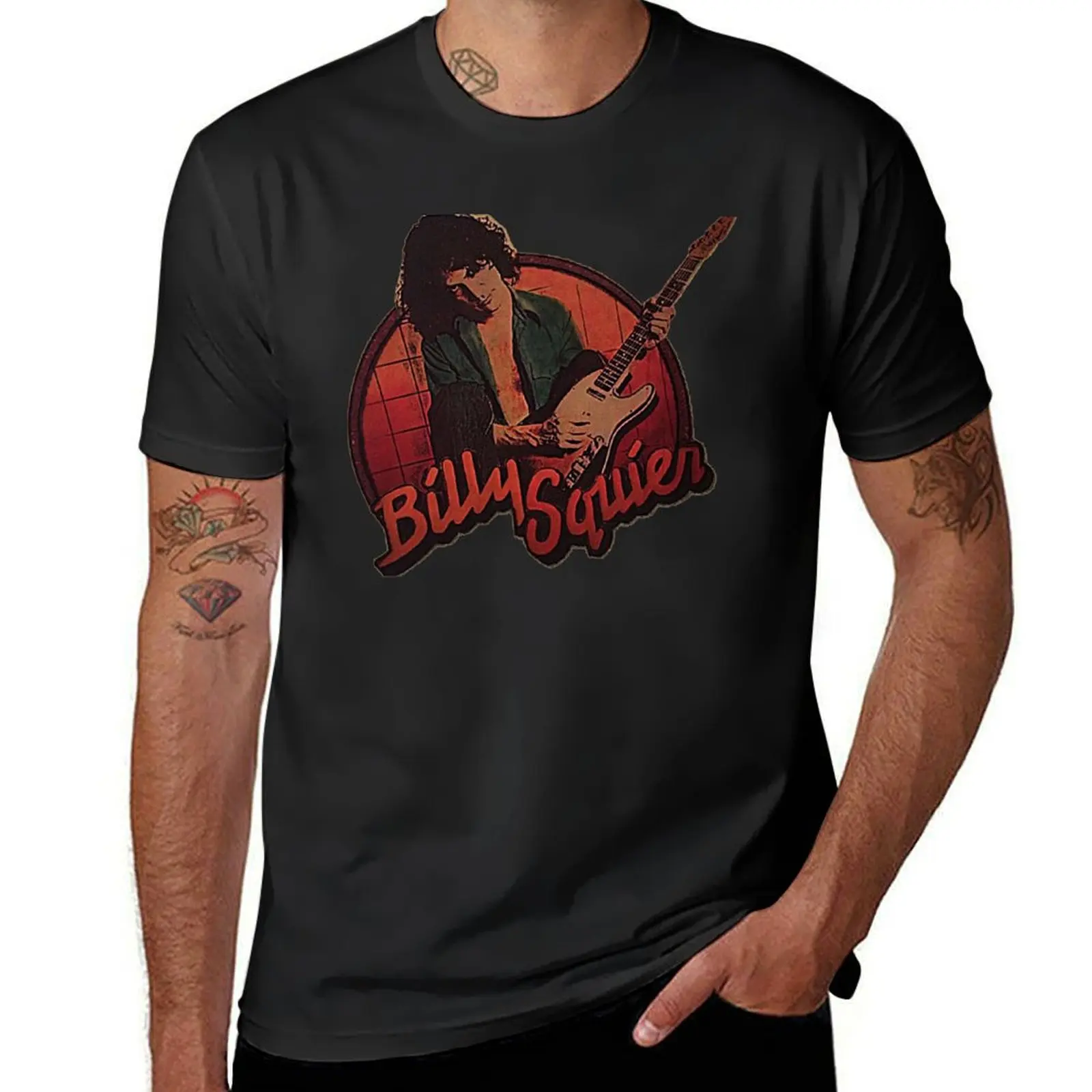 Billy Squier T-Shirt boys animal print cute tops vintage mens white t shirts