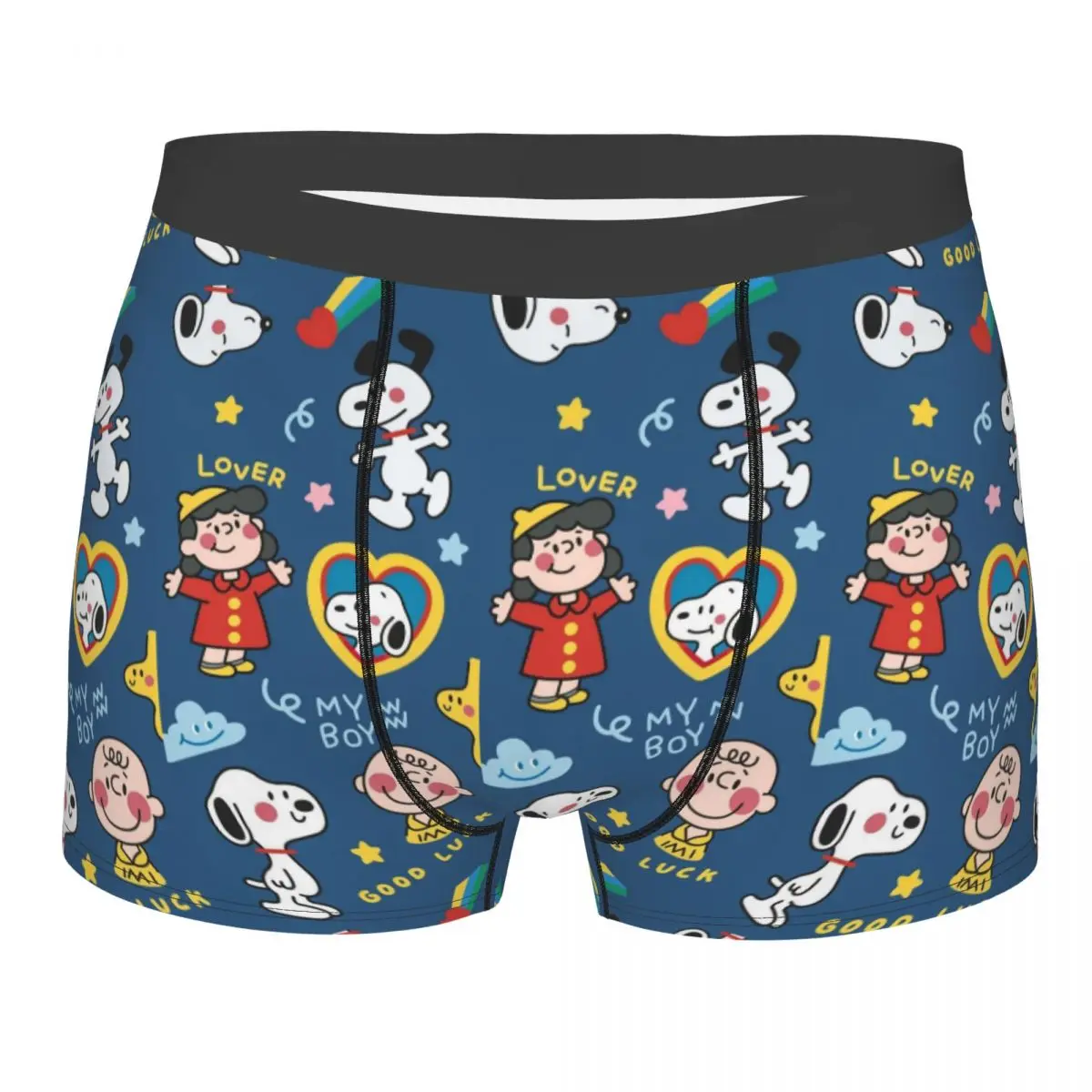 Moda Personalizada Amendoim Grupo De Amigos S-Snoopys Boxers, Shorts Calcinhas, Cuecas Masculinas, Cuecas Respiráveis, Roupa Interior