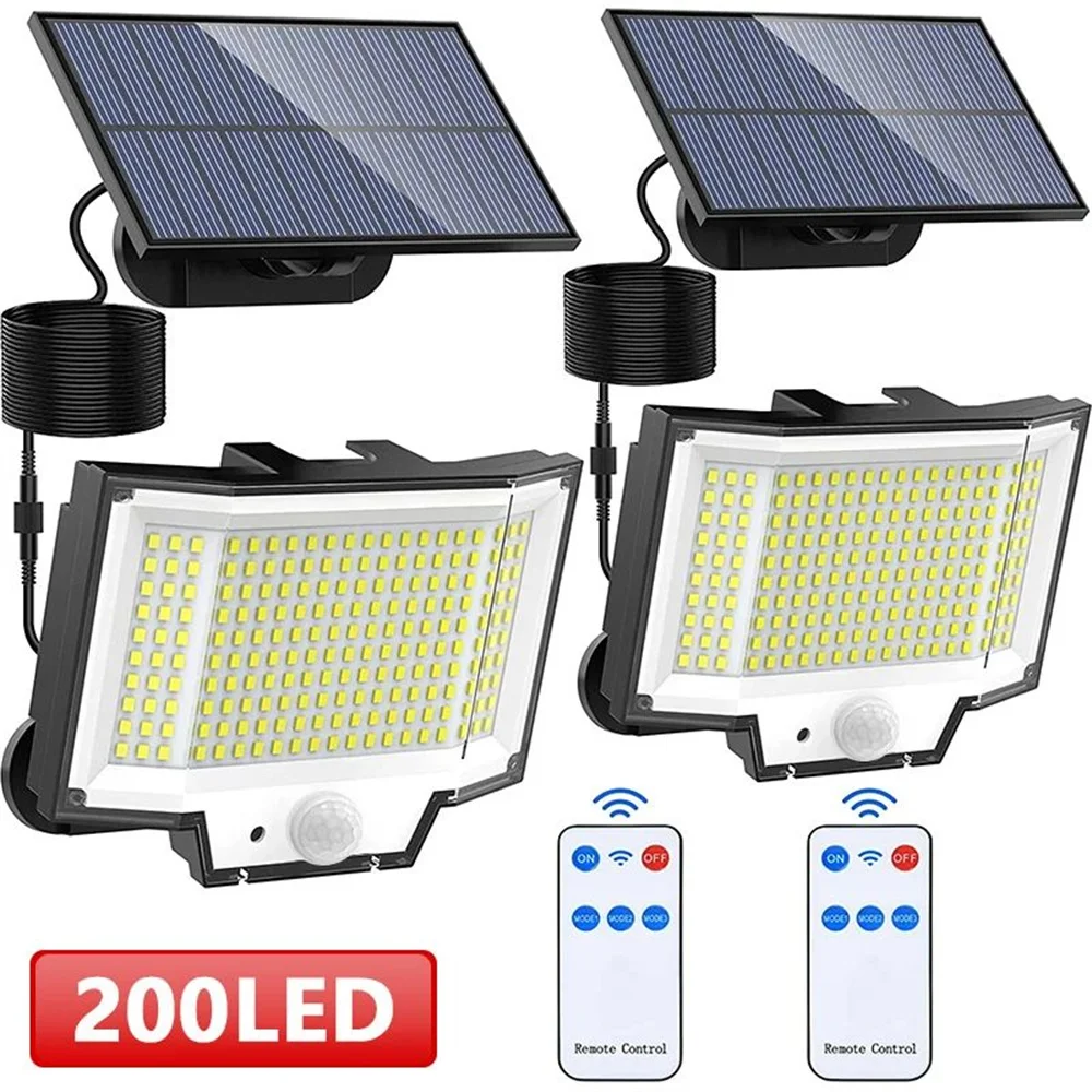 

Nice Solar Lights Outdoor Garden 200LED Solar Security Light Motion Sensor 3 Mode Waterproof Solar Powered Flood Lamp Yard Garag