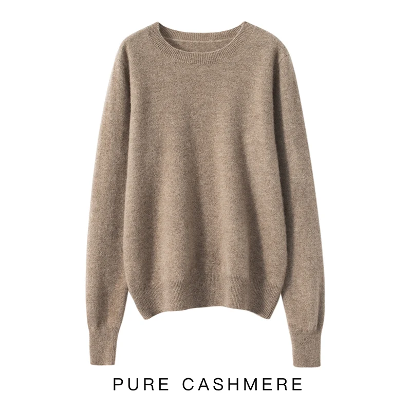 2023 Hot Sale Women Pullover 100% Pure Cashmere Sweater Autumn Winter Long Sleeeve Basic For Female O-neck Casual Soft Shirt