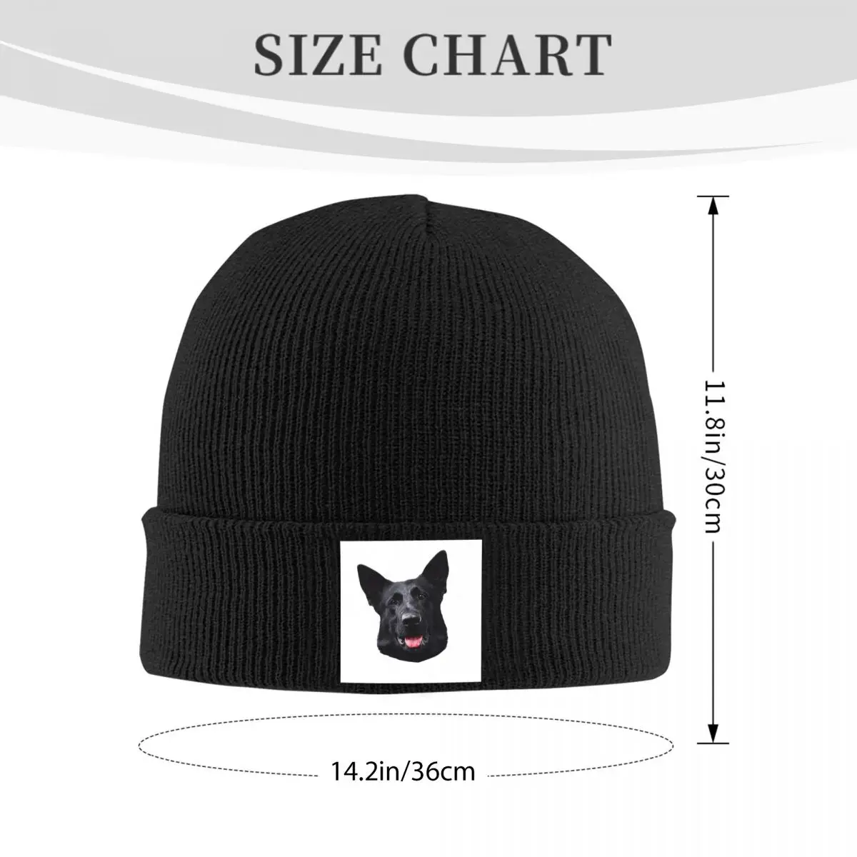 Black German Shepherd Dog - Stunning Warm Knitted Cap Winter Knit Bonnet Hat Skullies Beanies Hip Hop Caps for Unisex