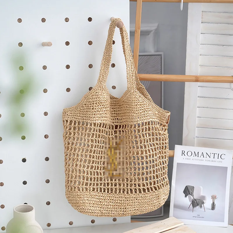 New French Style Large Capacity Hollow out Straw Bag All-Match Casual Shoulder Bag Women's Bag Seaside Vacation Beach Bag