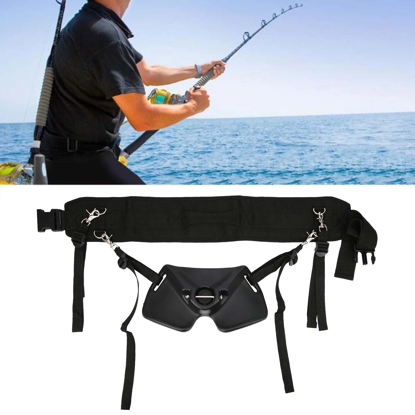 Adjustable Fishing Rod Fighting Belt Waist Rod Support Holder Fishing Pole Fixing Belt L