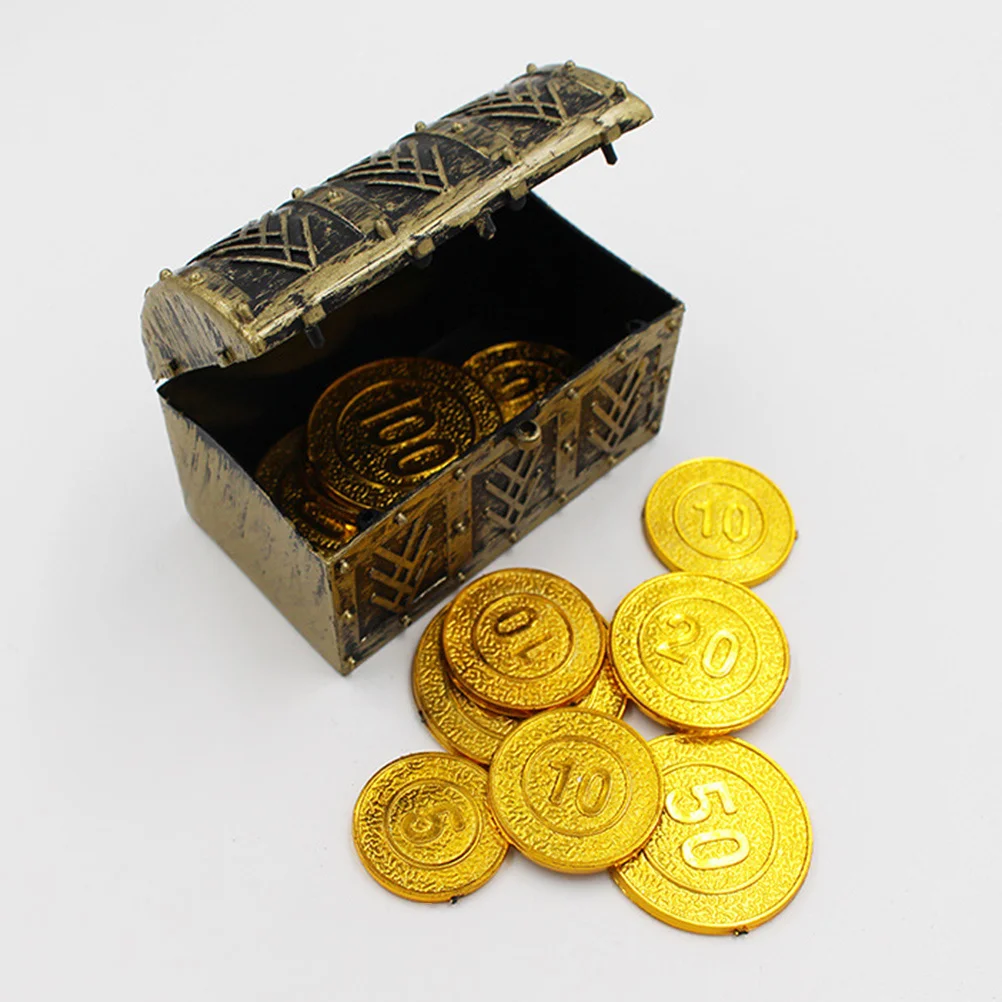 

Pirate Treasure Chest Storage Box Party Decorative Prop Plastic Jewelry Coin Keepsake Container Gift For 'S