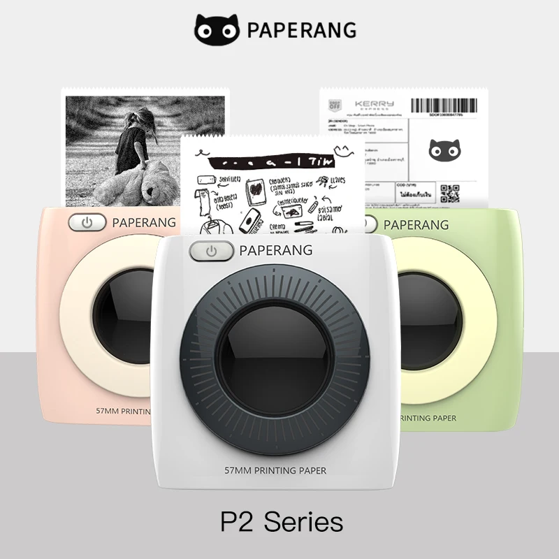 PAPERANG P2 304Dpi Pocket  Mini BT Wireless Thermal Portable Mobile Printer for Photo Picture Receipt Memo Note Label