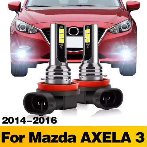 2Pcs LED Auto Fog Lamp For MAZDA AXELA 3 2014 2015 2016 H8 H11 H16JP Car Front Fog Light 6000K 12V Accessories