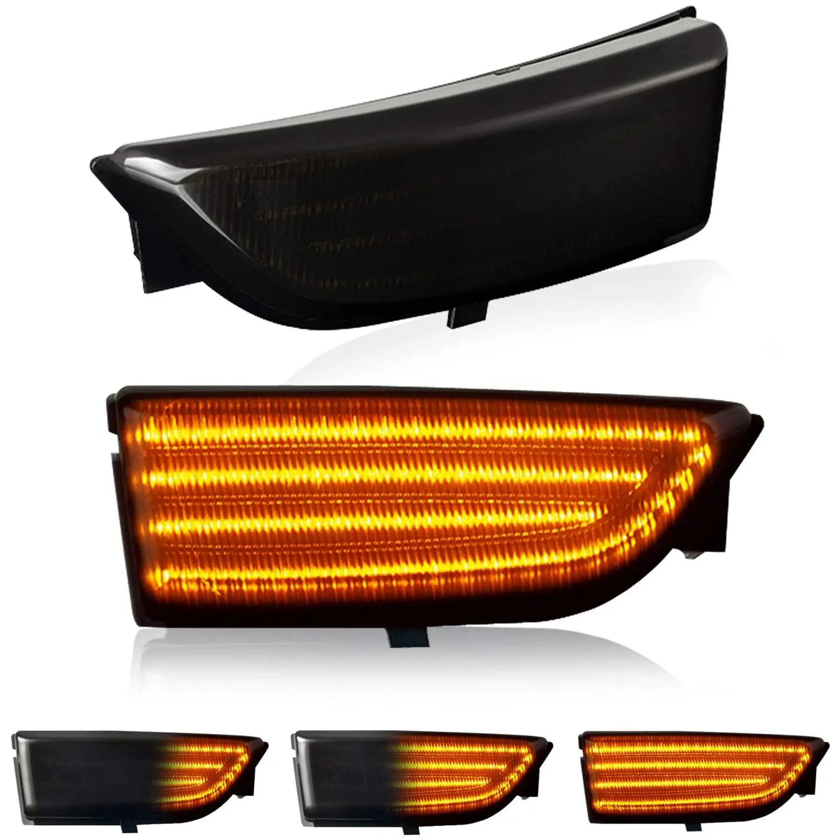 Luces LED dinámicas para espejo retrovisor, intermitente para Ford Everest 2015-2019 Ranger T6 Raptor Wildtrak Smoke