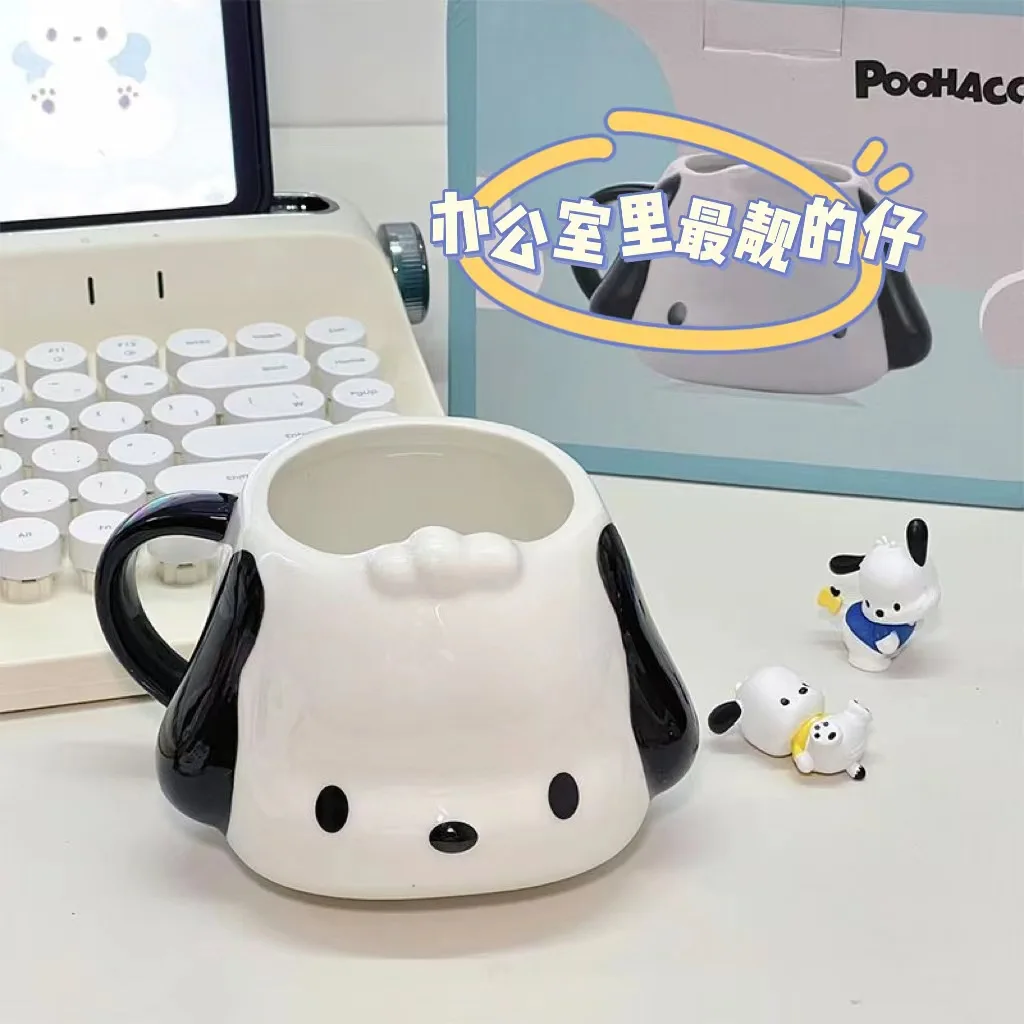 Kawaii Sanrio Pochacco Mug Creative 3D Pochacco Ceramic Cup Large Capacity Milk Cup Creative Water Cup Coffee Cup Girls Gift