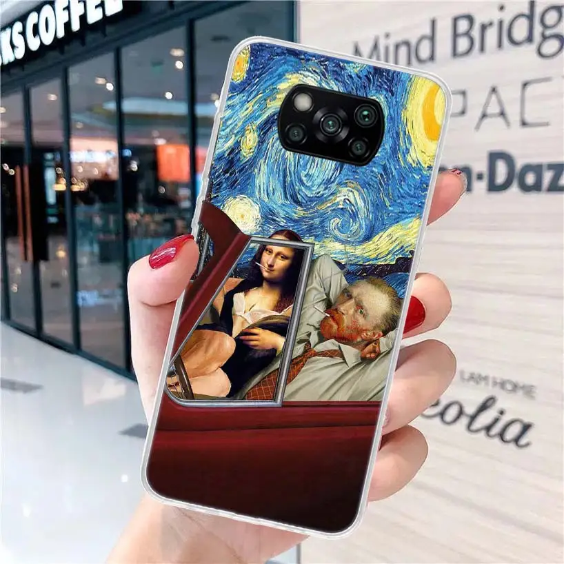 Van Gogh Mona Lisa Funny Art Soft Phone Case for Xiaomi Poco X6 X5 X4 Gt X3 Nfc F6 F5 Pro M5s M5 M4 M3 F4 F3 F2 F1 Capa Coque Co