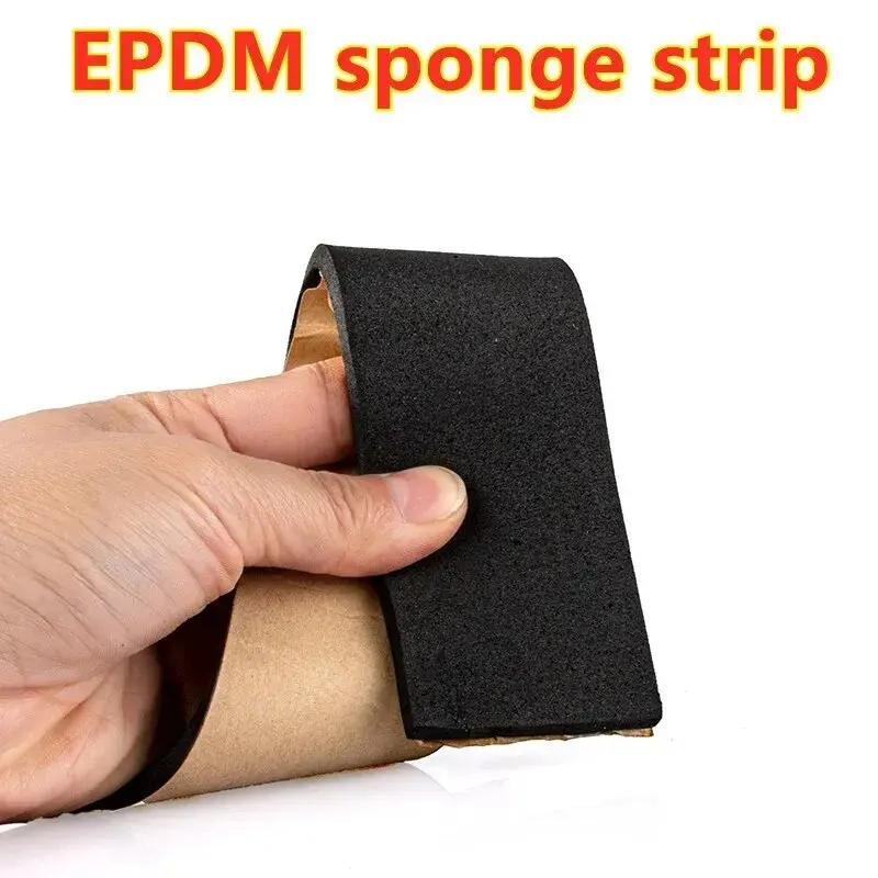 New Self Adhesive Sponge Seal Strip Thicken Black EPDM Rubber Single Sided Soundproof Foam Anti-collision Gasket image 2