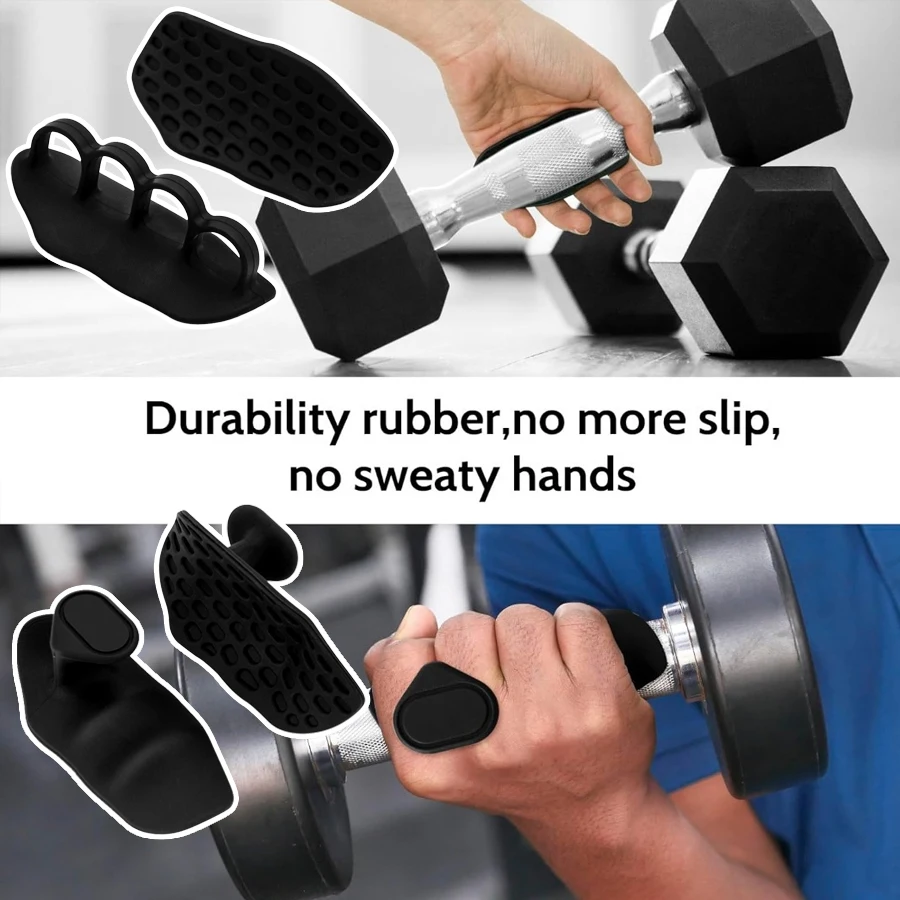 2 protetores de palma antiderrapantes de silicone, adequados para vários treinos como stacks, barra, halteres, levantamento de peso.