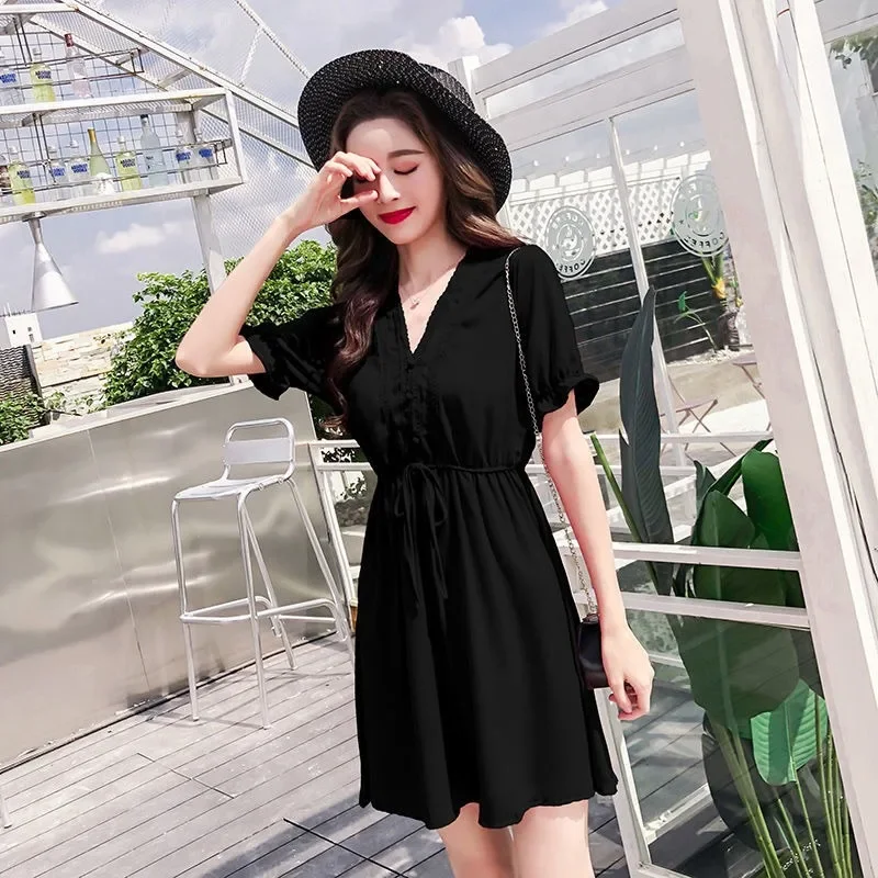 Female Dresses Black Women's Dress Soft Holiday Beach Clothing X Cheap Casual G on Promotion High Quality Luxury One-piece Hot