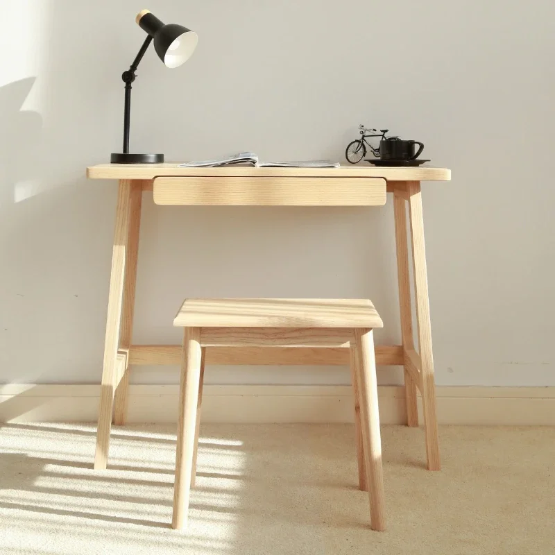Ash wood log desk simple Japanese new Chinese style cream style study bedroom writing table work table