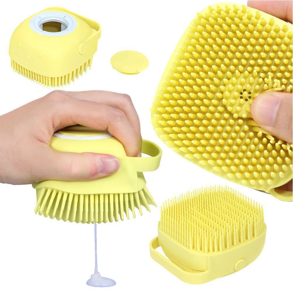 

Multifunction Silicone Scrubber Dispenser Bath Brush Home Travel for Babies Pet Bath Kit Silicon Bath Body Brush Body Wash