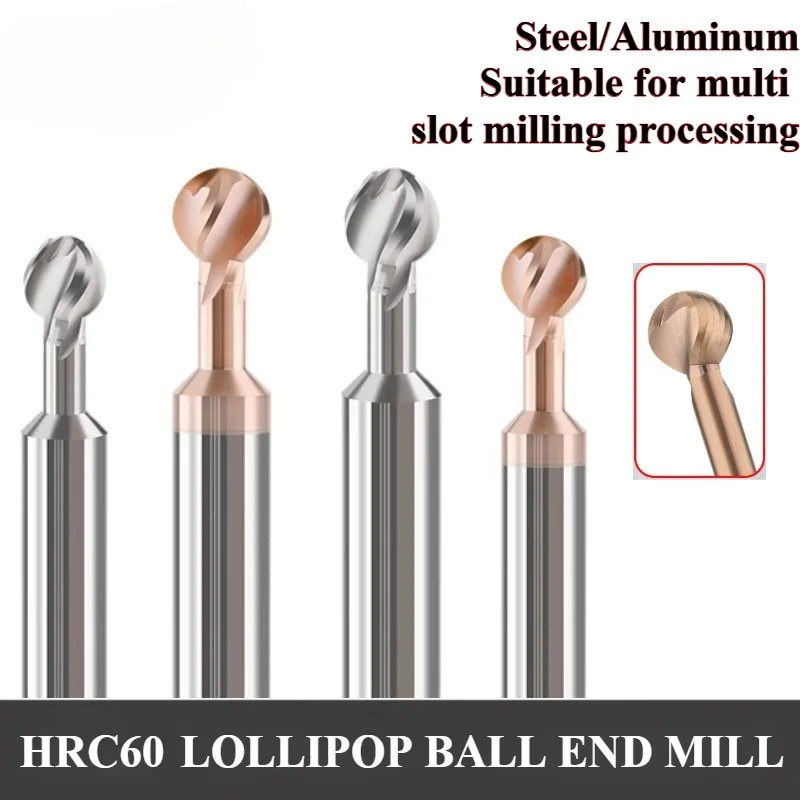 

Spherical T-shaped Arc Milling Cutter, Lollipop End Milling Cutter, R0.5-R10 Steel and Aluminum Hard Alloy CNC Cutting Tools