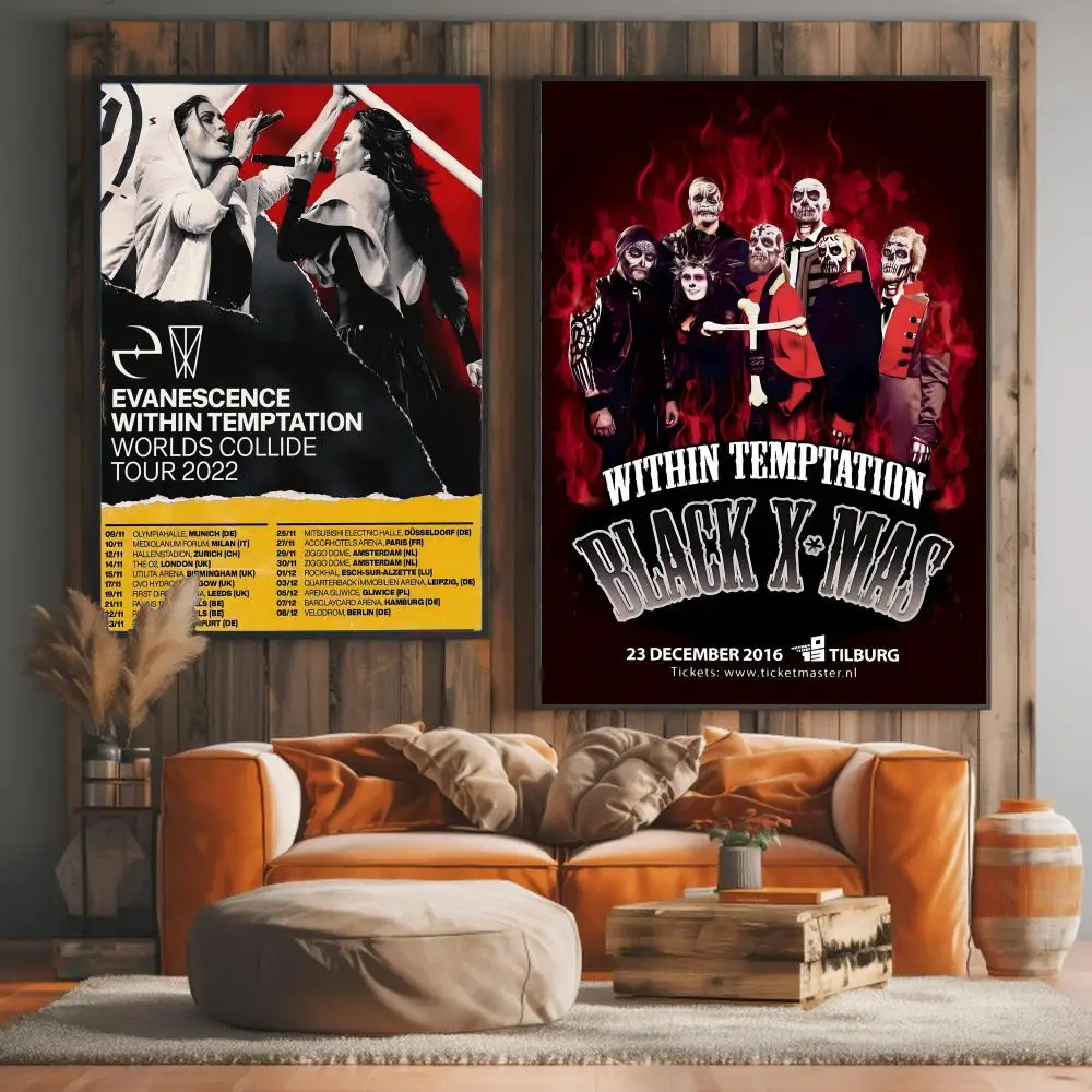 band W-Within Temptation-N Painting Calligraphy Elegant Botanical Decor for Living Room Modern Interior Design
