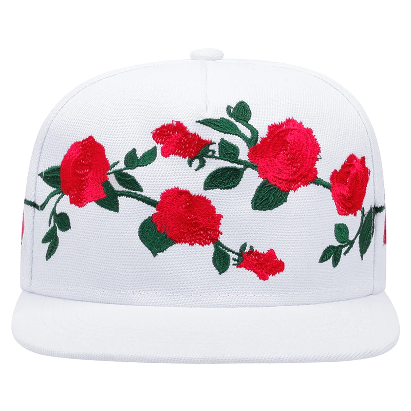 Fashion Fastball Rose Embroidery Hip Hop Baseball Cap Snapback Hat Adult Outdoor Casual Sun Bone Gorras Hats