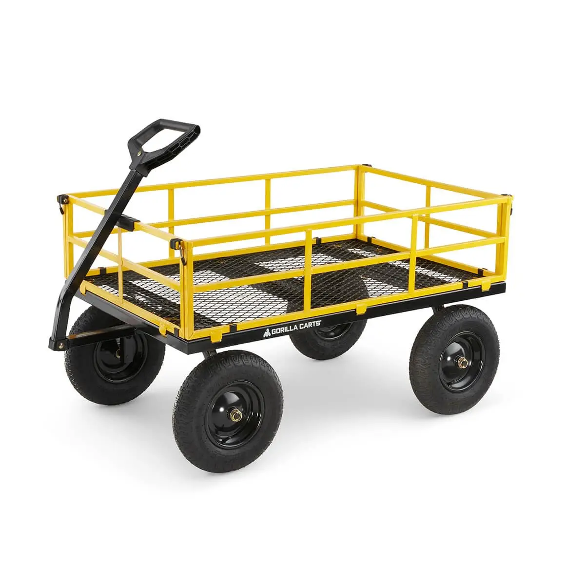 Steel Garden Cart, 4-Wheel Yard Cart, 1500 lb Capacity
