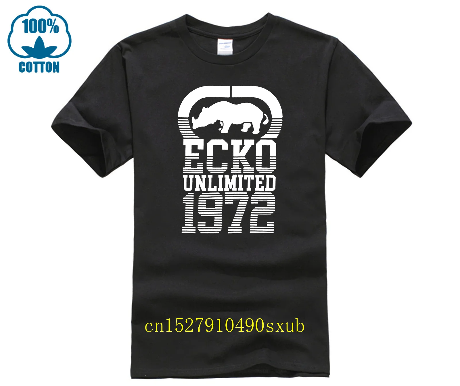 Ecko_Unltd Camiseta de nuevo estilo, camiseta con cuello redondo, camiseta de algodón orgánico de manga corta, camiseta de algodón orgánico