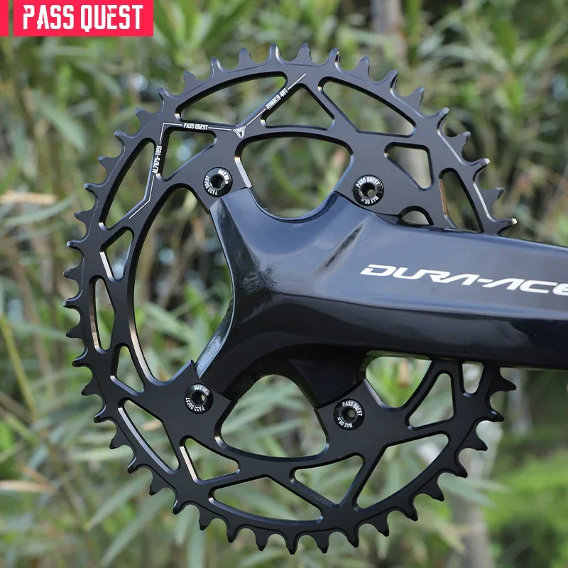 PASS QUEST 110BCD narrow wide chainring tooth plate for R8000 R7000 R9100 road bike folding bicycle 36T-58T 9-12speed round oval