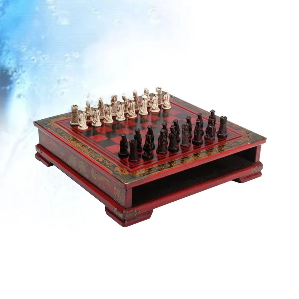 

Terracotta Warriors Themed Chess Set for and Adults Strategy Game Board with Meticulous Design Details