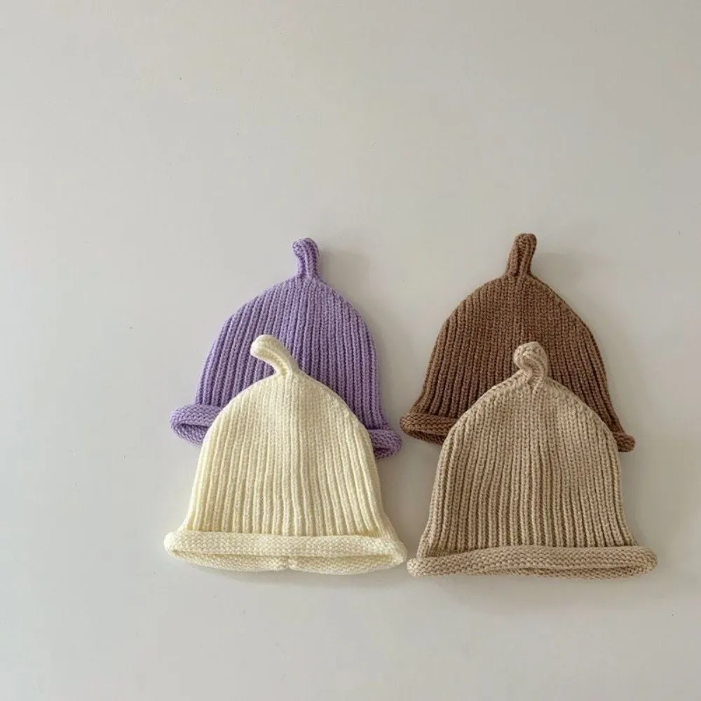 

Cute Korean Style Knit Cap Keep Warm Thick Hat Solid Color Winter Cap Winter