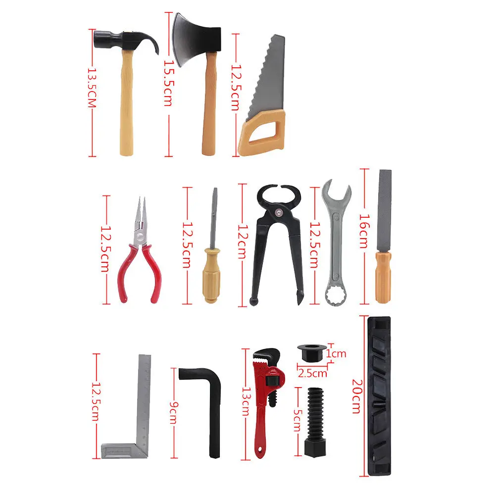 14Pcs Kids Repair Tools Simulation Pretend Play Set Educational Development Hand Eye Coordination Learning Gift