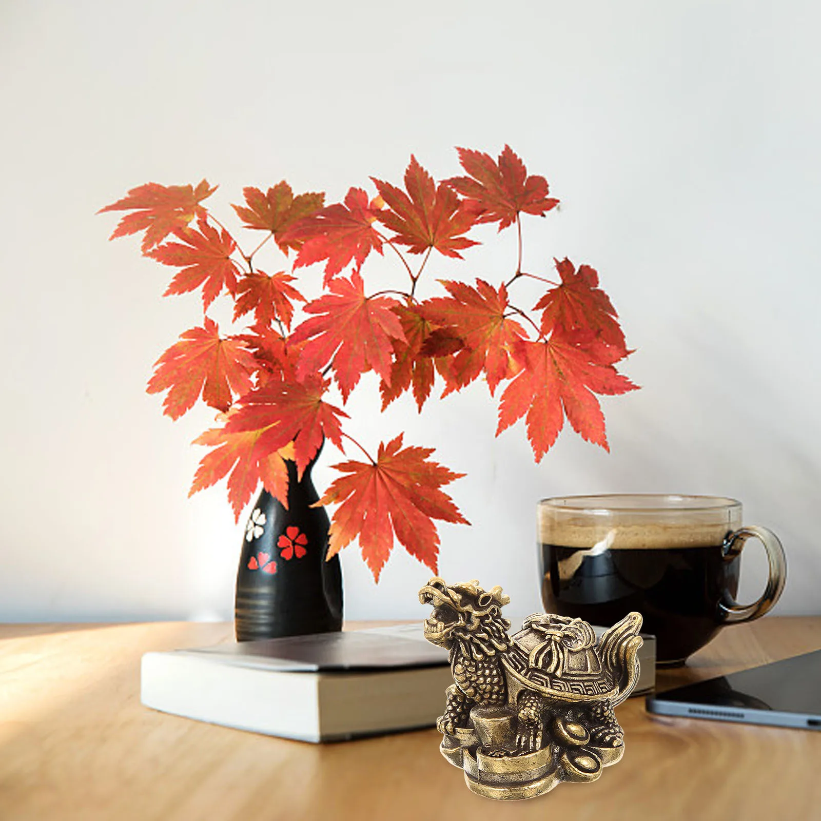 

Retro Vintage Copper Dragon Turtle Statue Miniature Metal Creative Desktop Home Decor Ornament Copper Dragon Turtle Statue