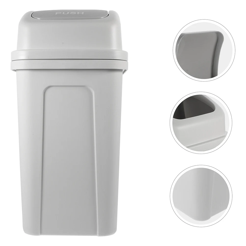 

Shake Lid Trash Can for Bathroom Kitchen Office Bedroom PP Material Compact Garbage Bin Rubbish Container Waste Bucket Recycling