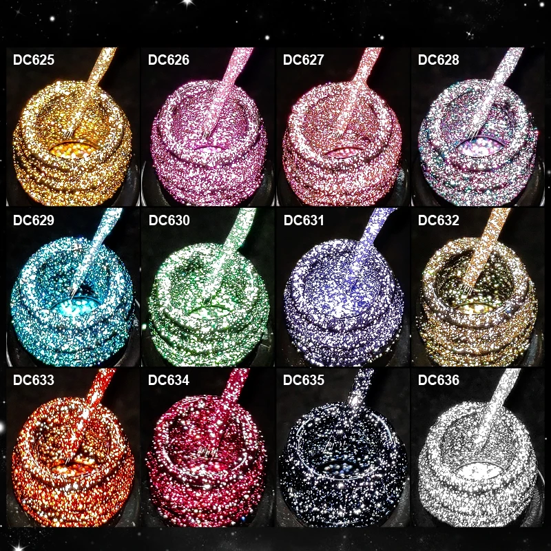 Mtssii 5ML Champagne Reflective Glitter Liner Gel Nail Polish Bright Sparkling French Semi Permanent Nail Painting UV Gel