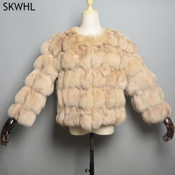 New Style 2024 Real Fur Coat 100% Natural Fur Jacket Female Winter Warm Leather Fox Fur Coat High Quality Fur Vest