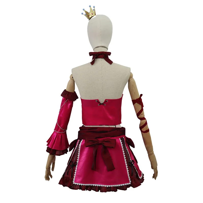 Anime Miku Wine Red Dress Project Costume Cosplay copricapo da cantante virtuale da donna abiti da festa di Halloween