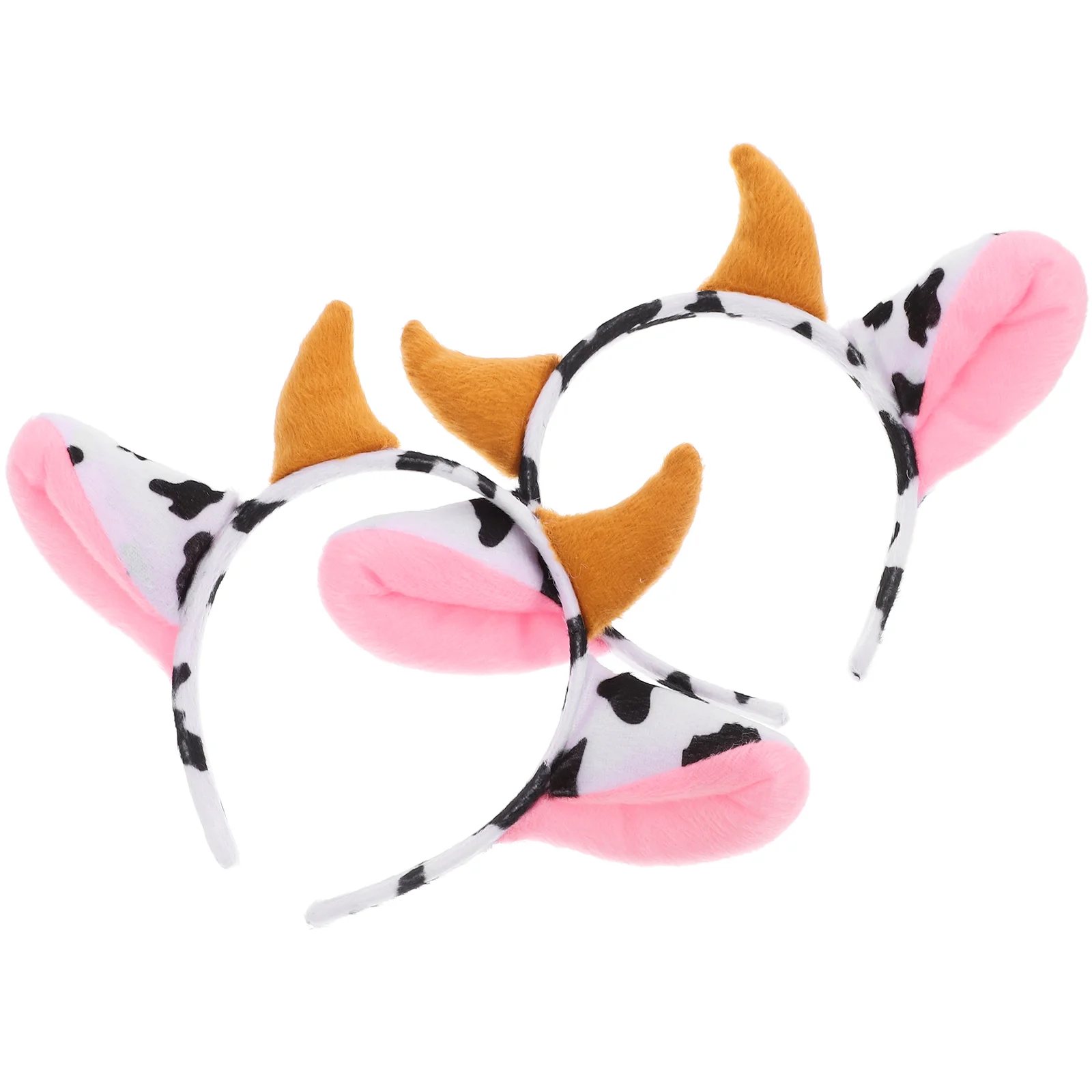 

2 Pcs Party Show Cow Headband Animal Printing Novel Hairband Dairy Ears Cartoon