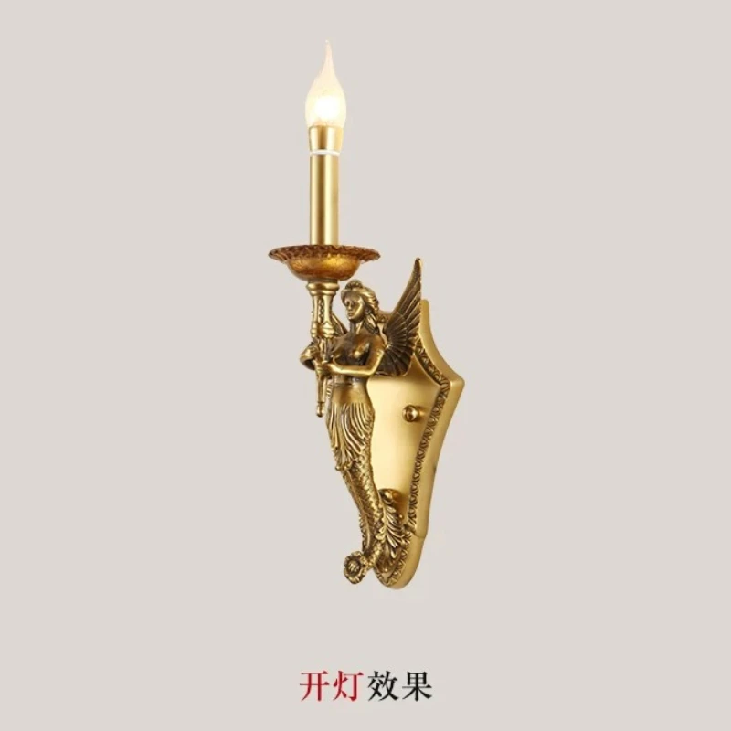 

All copper wall lamp simple retro bedside lamp bedroom single head living room