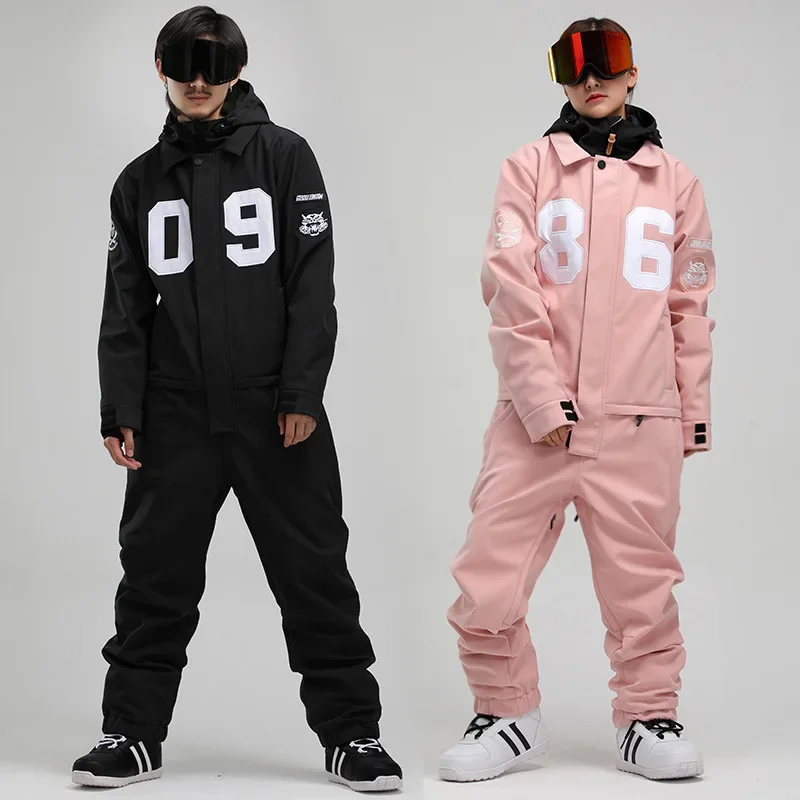 Winter Snow Men Jumpsuit Male One Piece Snowboard Woman Ski Overalls Waterproof Hooded Snowsuit Sport Suits Clothes Tracksuits