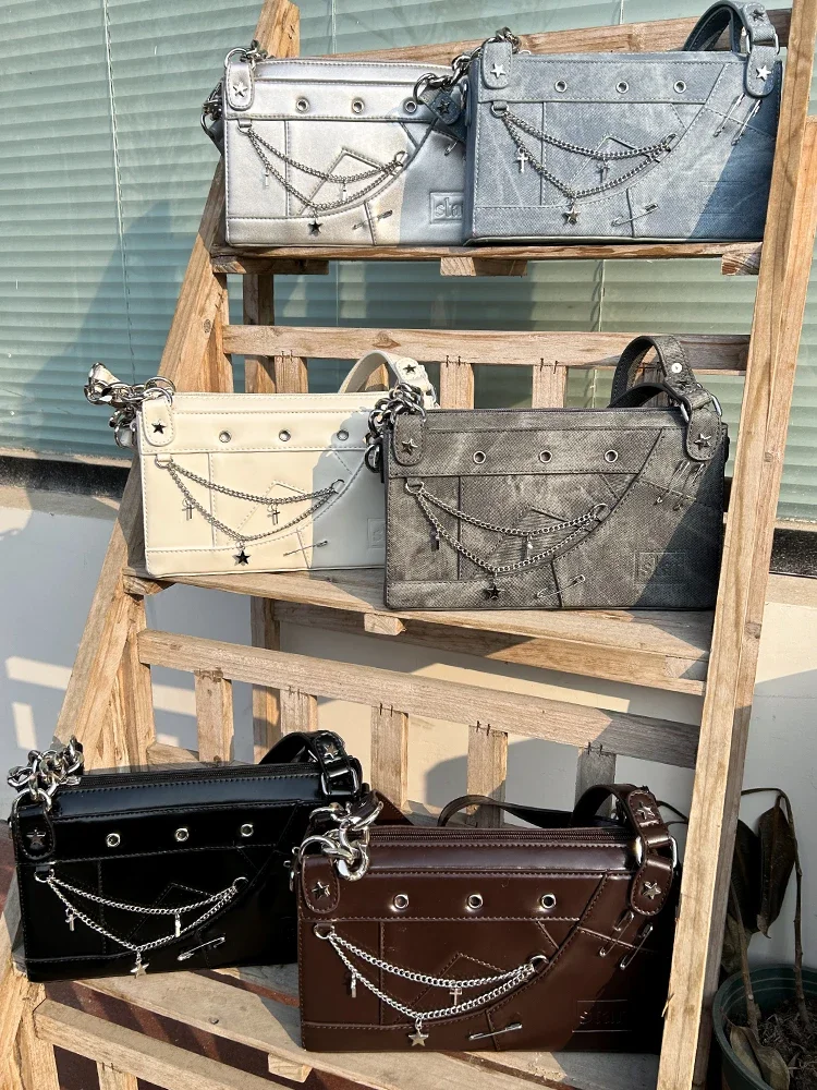 

Y2K Chain Bag Transparent Ita Sac Femme Shoulder Crossbody Bags for Woman Underarm Square Bolsos De Mujer Casual Commute Bolso