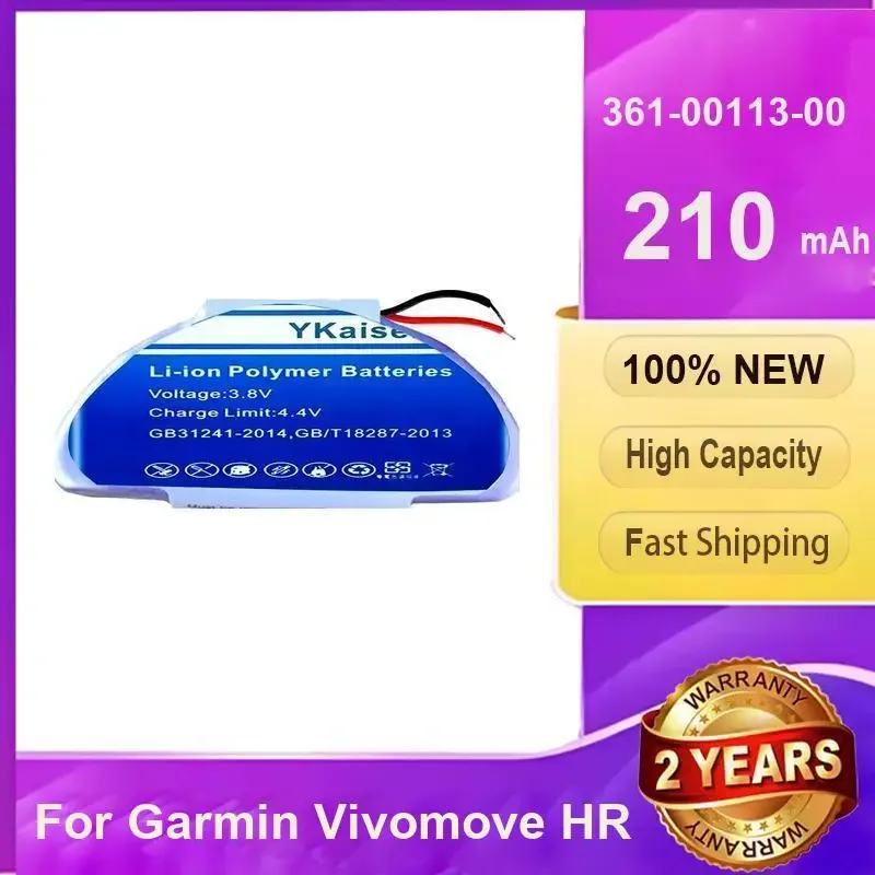 

YKaiserin 210mAh Replacement Battery 361-00113-00 For Garmin Vivomove HR